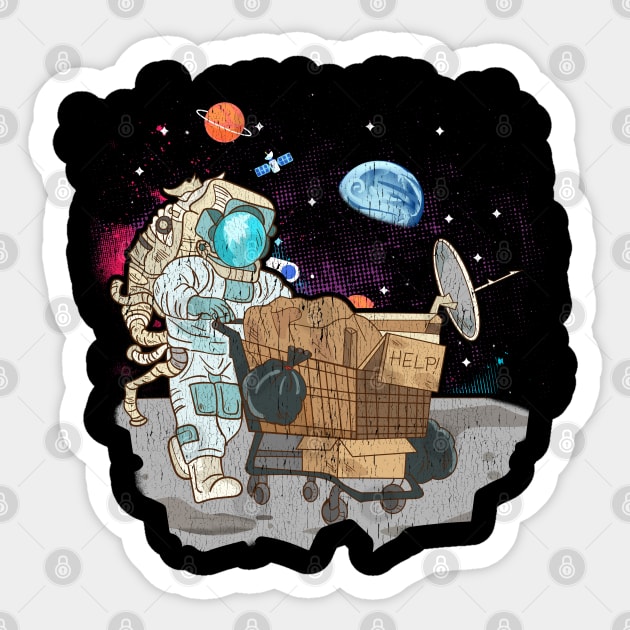 Beggar Astronaut | Funny Space Gift | Astros Tee | Astronaut Sticker by Proficient Tees